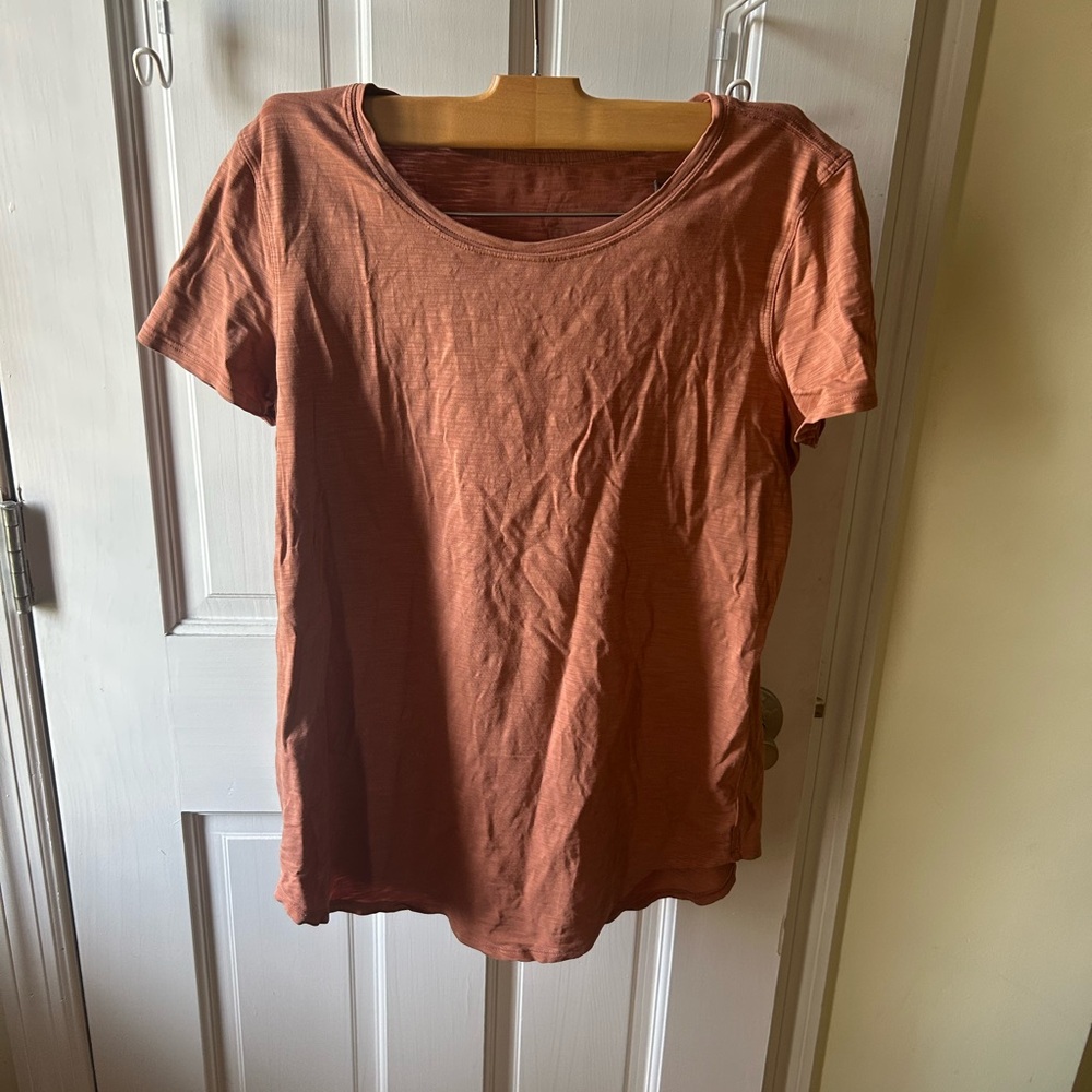Lululemon Athletica Orange Fitted Short Sleeve T-Shirt